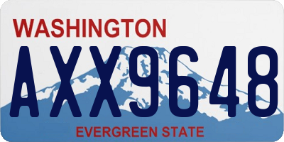 WA license plate AXX9648