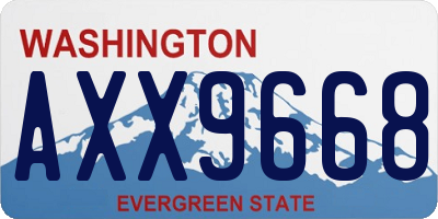 WA license plate AXX9668