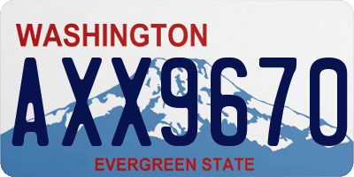 WA license plate AXX9670