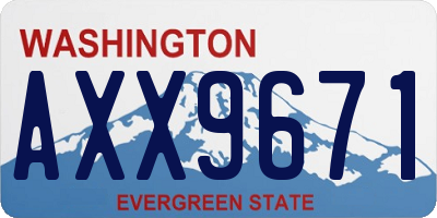 WA license plate AXX9671