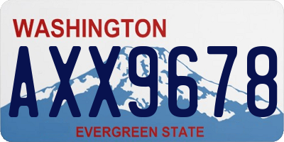 WA license plate AXX9678