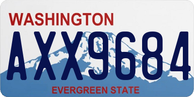 WA license plate AXX9684