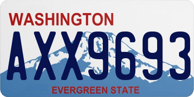 WA license plate AXX9693