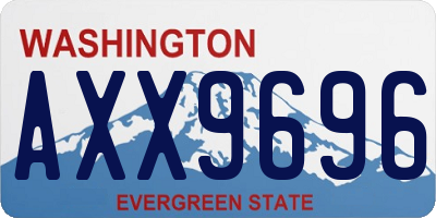 WA license plate AXX9696