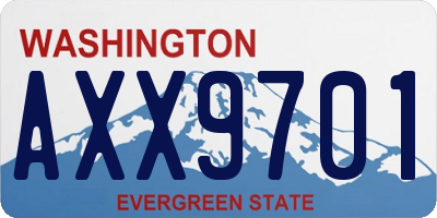 WA license plate AXX9701