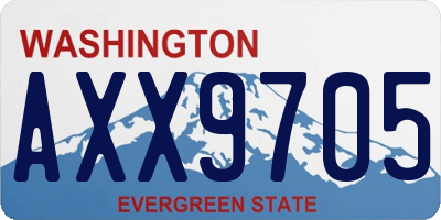 WA license plate AXX9705