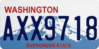 WA license plate AXX9718
