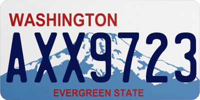 WA license plate AXX9723