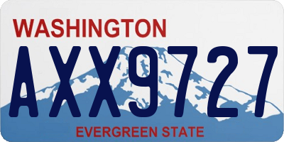 WA license plate AXX9727