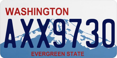 WA license plate AXX9730