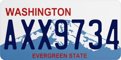WA license plate AXX9734