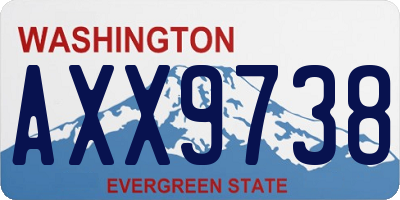 WA license plate AXX9738