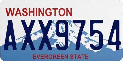 WA license plate AXX9754