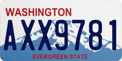 WA license plate AXX9781