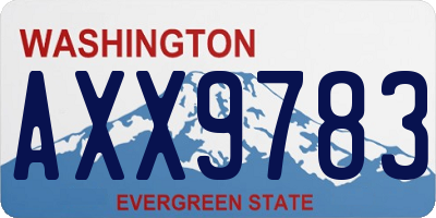 WA license plate AXX9783