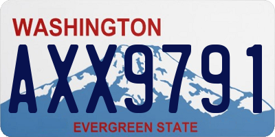 WA license plate AXX9791