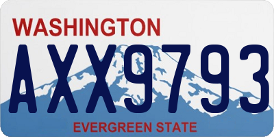 WA license plate AXX9793