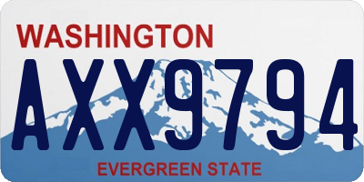 WA license plate AXX9794
