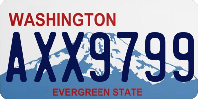 WA license plate AXX9799