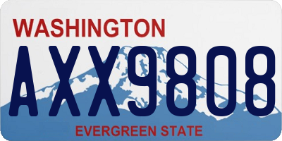 WA license plate AXX9808