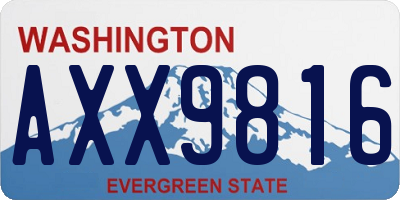 WA license plate AXX9816