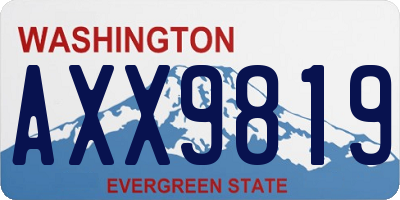 WA license plate AXX9819