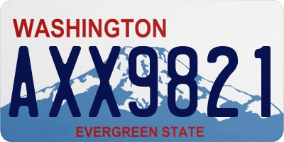 WA license plate AXX9821