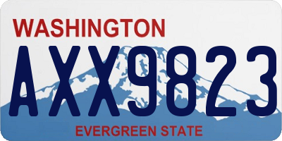 WA license plate AXX9823
