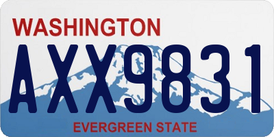 WA license plate AXX9831