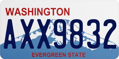 WA license plate AXX9832