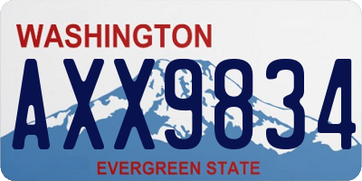 WA license plate AXX9834