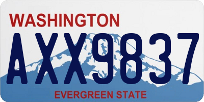 WA license plate AXX9837