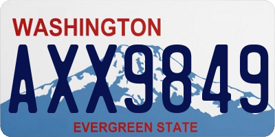 WA license plate AXX9849