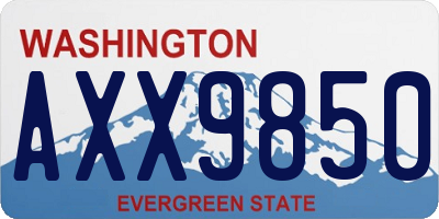 WA license plate AXX9850