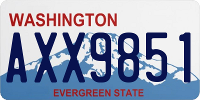 WA license plate AXX9851