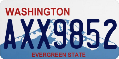 WA license plate AXX9852