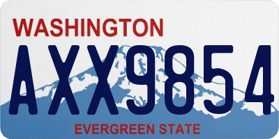 WA license plate AXX9854