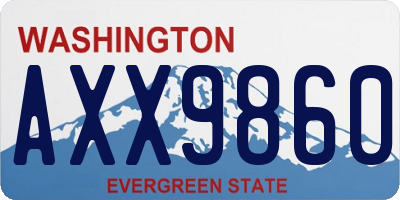 WA license plate AXX9860