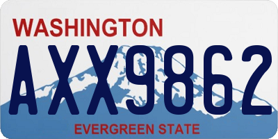 WA license plate AXX9862
