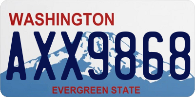 WA license plate AXX9868