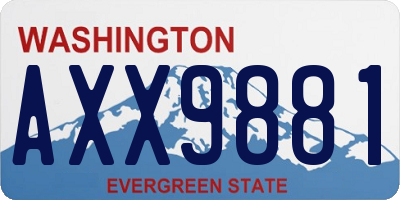 WA license plate AXX9881