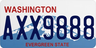 WA license plate AXX9888