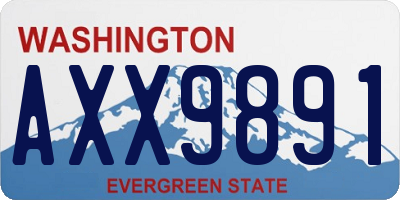 WA license plate AXX9891