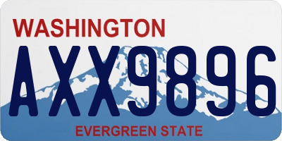 WA license plate AXX9896