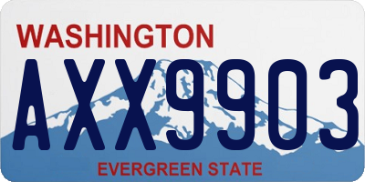 WA license plate AXX9903