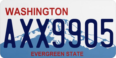 WA license plate AXX9905