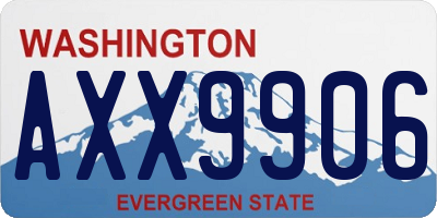 WA license plate AXX9906