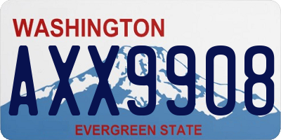 WA license plate AXX9908