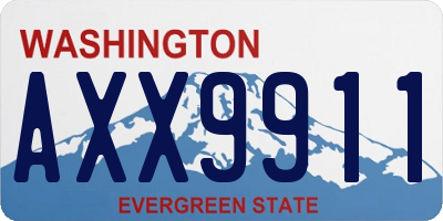 WA license plate AXX9911