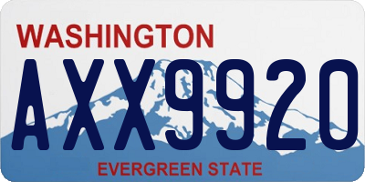 WA license plate AXX9920